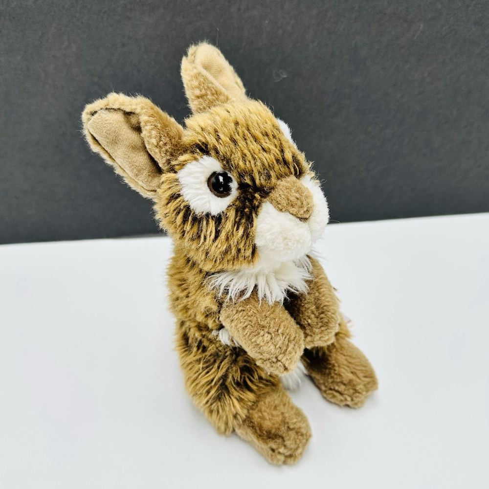 Lelly Venturelli Bunny 8” Realistic Rabbit Plush Stuffed Brown White Read See